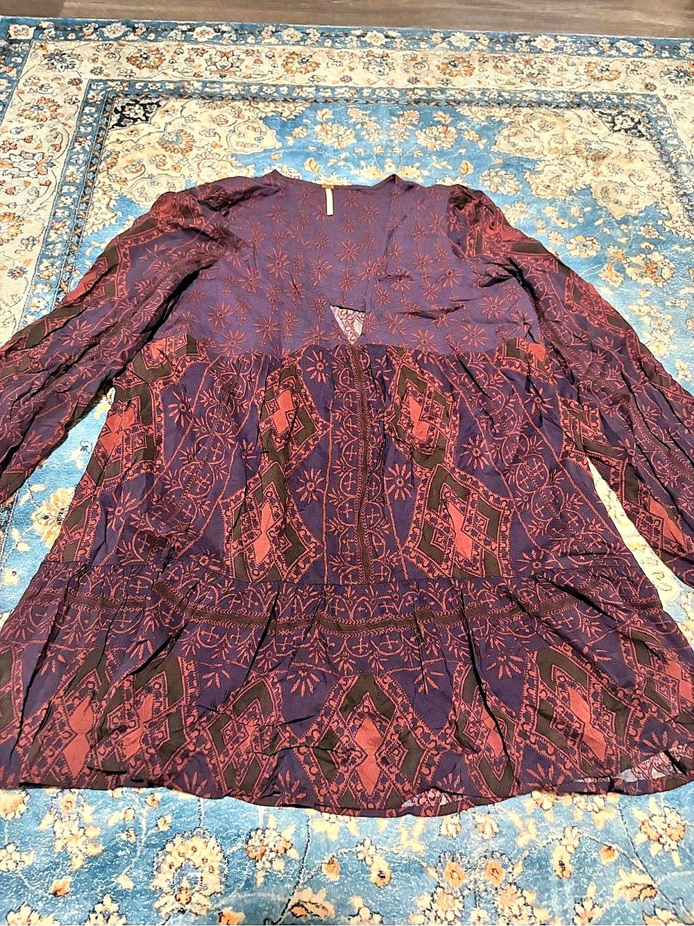 Free People Down By The Sea Printed Mini Dress XS Like New